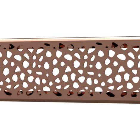 Quick Drain Polished Rose Gold Linear Stones