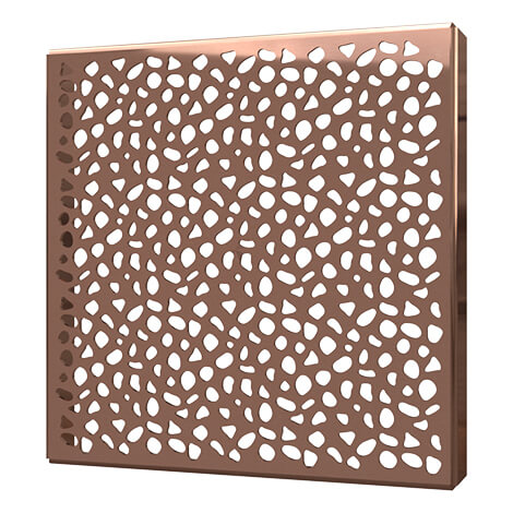 Quick Drain Polished Rose Gold Square Stones